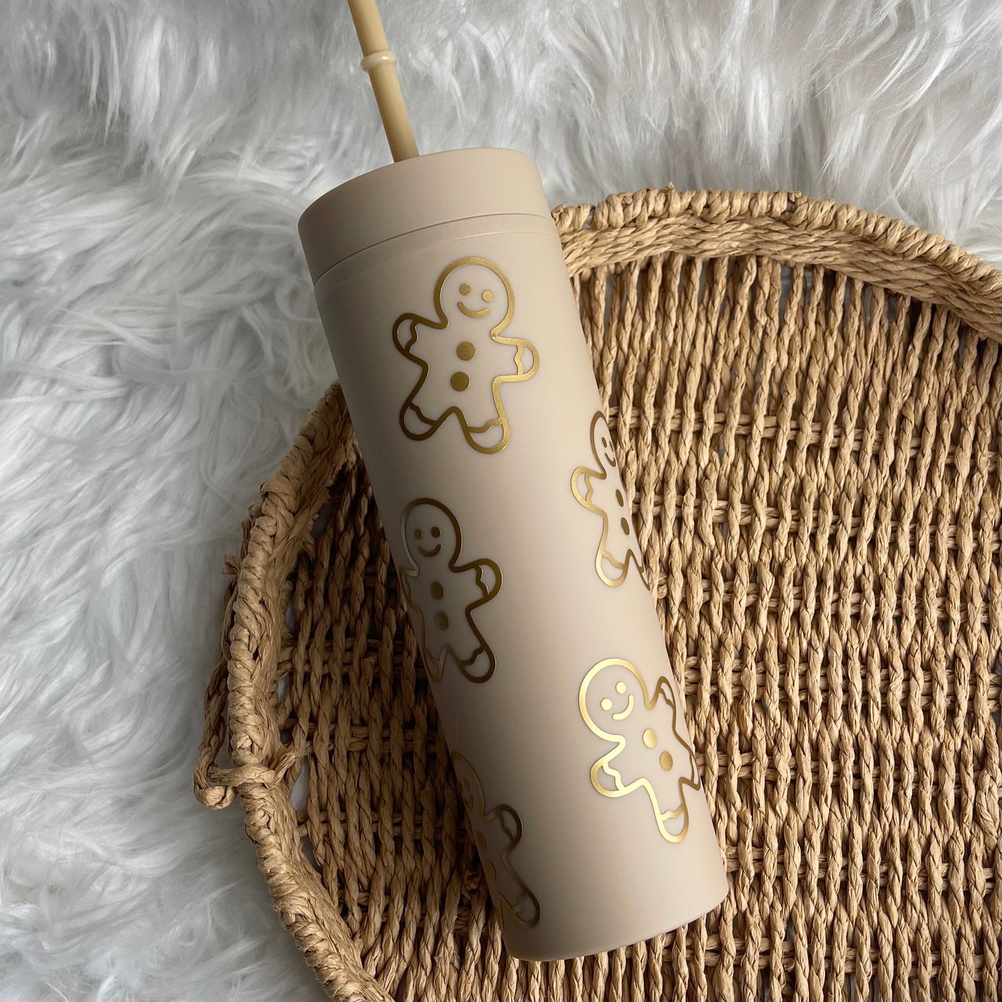 Gingerbread man skinny tumbler