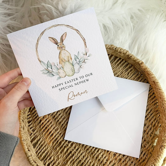 Easter Bunny Wreath - 6” Card