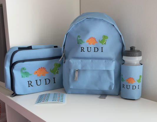 3 piece back to school Matching set - backpack , lunch box & bottle - other colours available