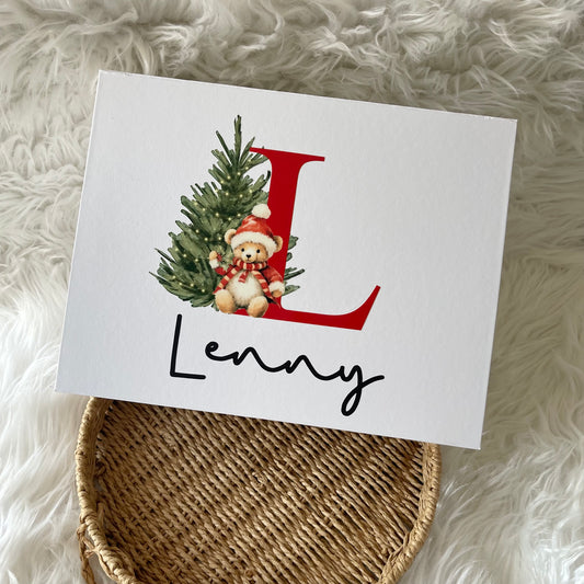 Christmas initial , magnet closure  gift box /christmas eve box