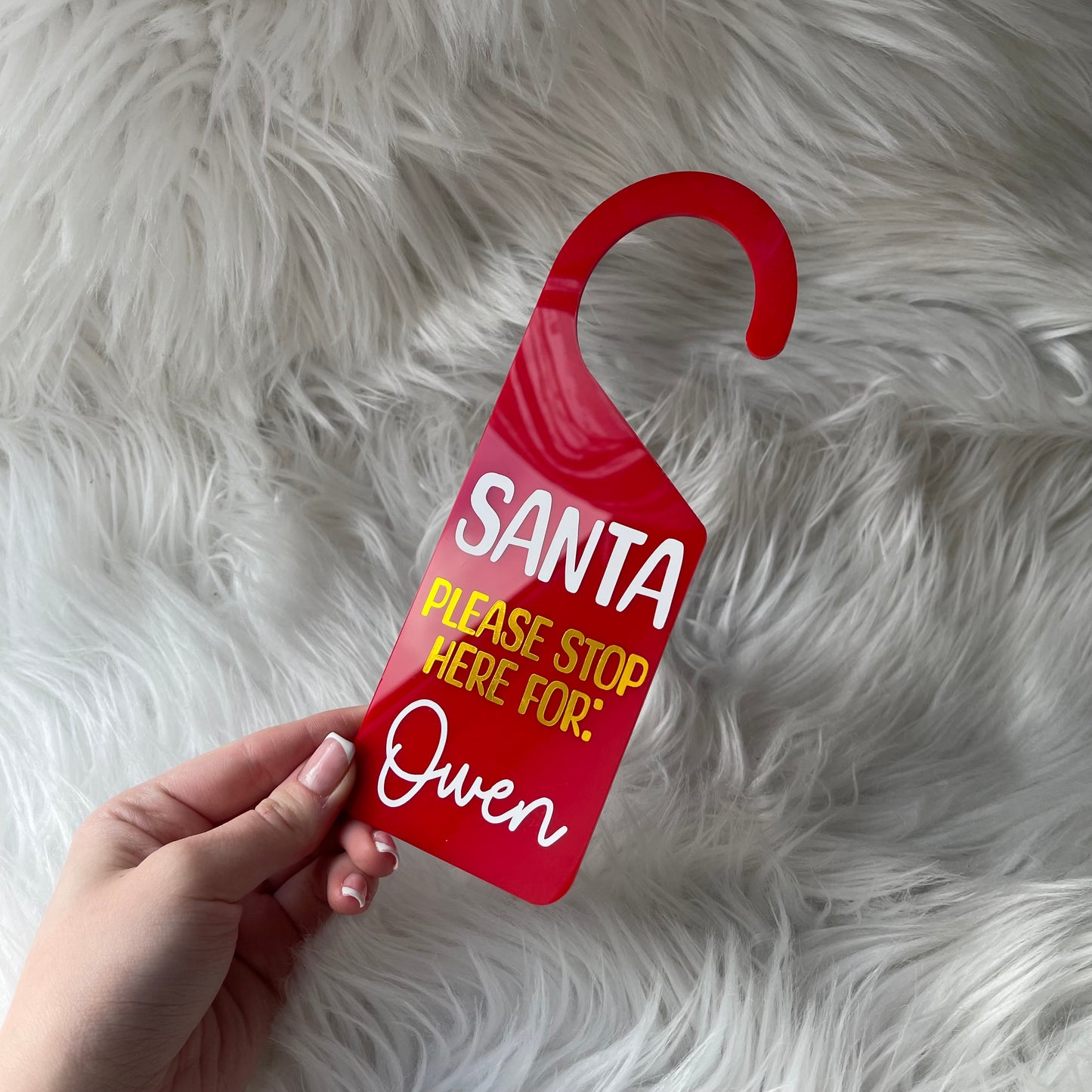 Santa stop here door hanger