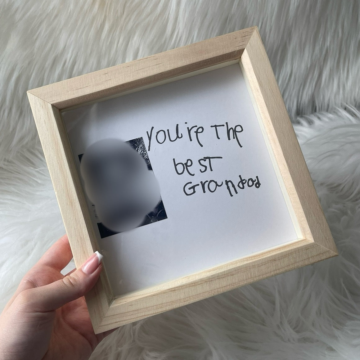 Handwritten message - photo box frame
