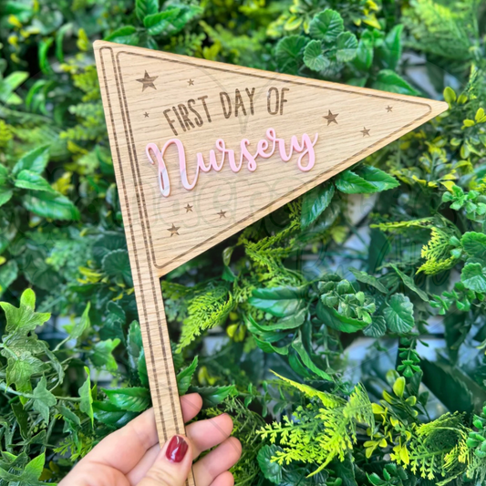 First day of nursery oak flag