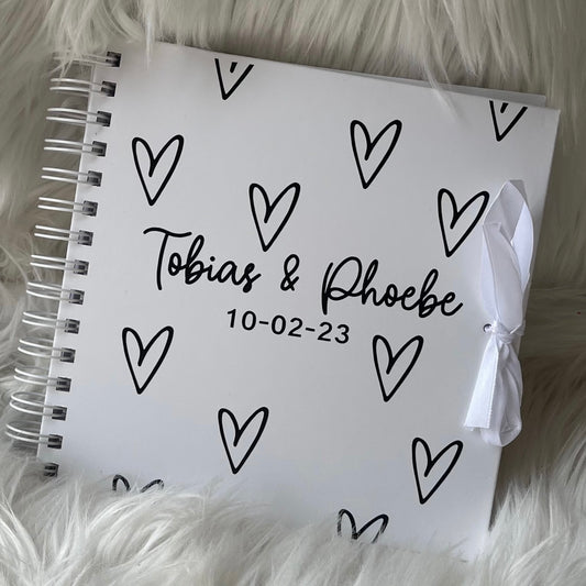 White 8” Heart scrapbook