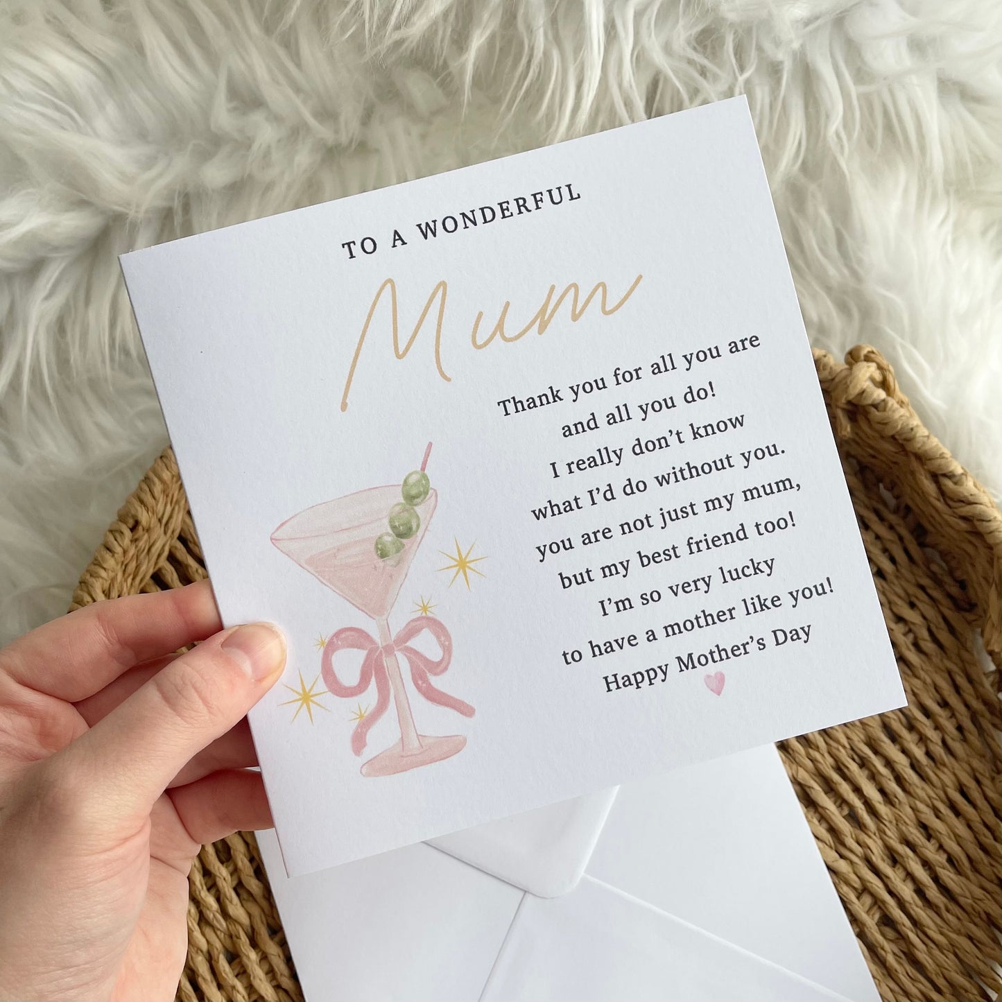 cocktail glass - Mother’s Day 6” card