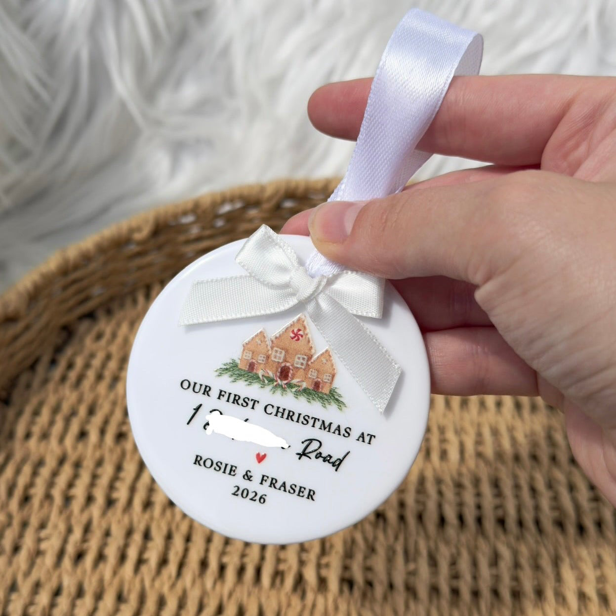First Christmas at…. Gingerbread house tree decoration
