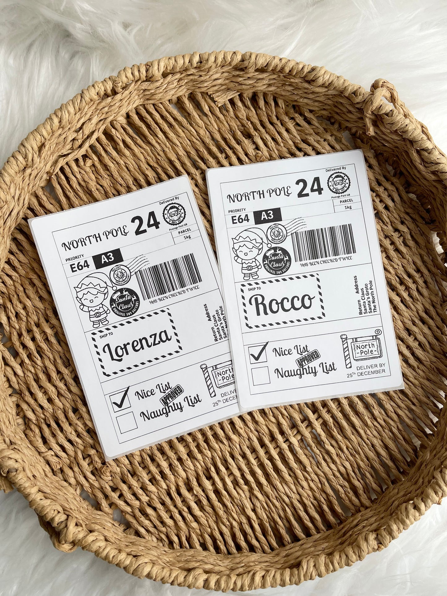 X10 christmas present postage labels - 4 designs available