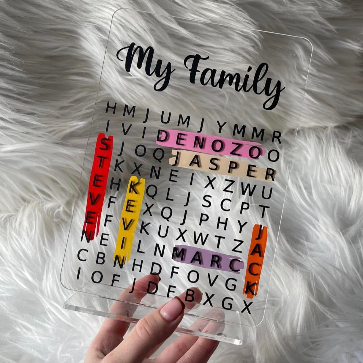 Word search acrylic plaque