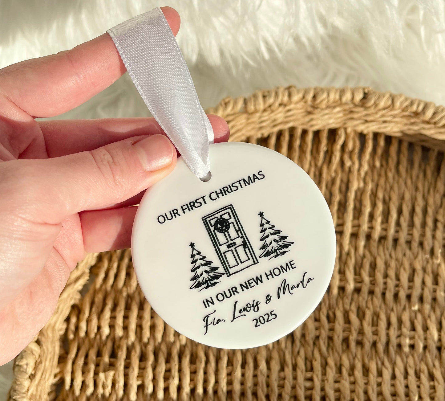 Our first Christmas in our first home ceramic tree decoration