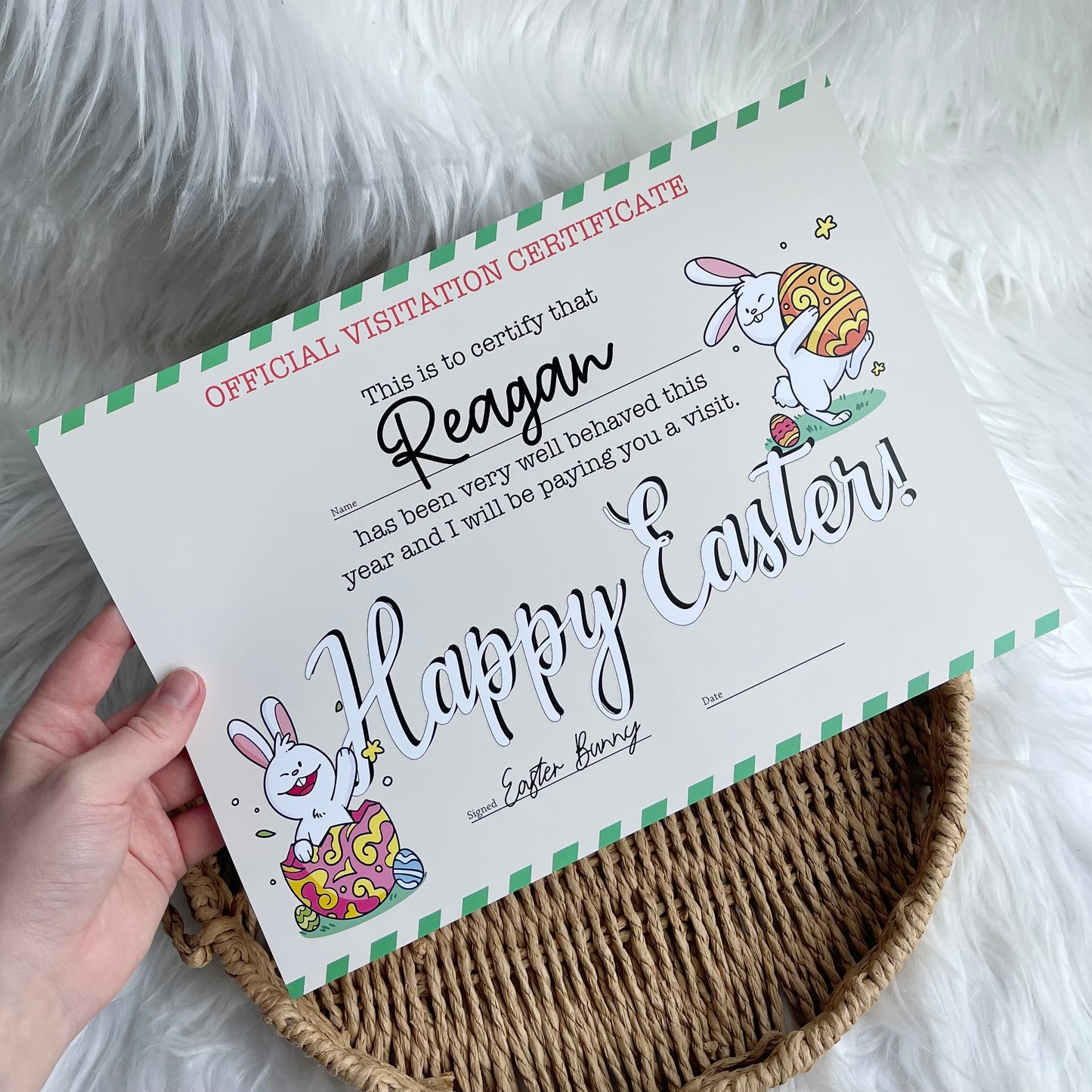 Easter certificate - with Green border