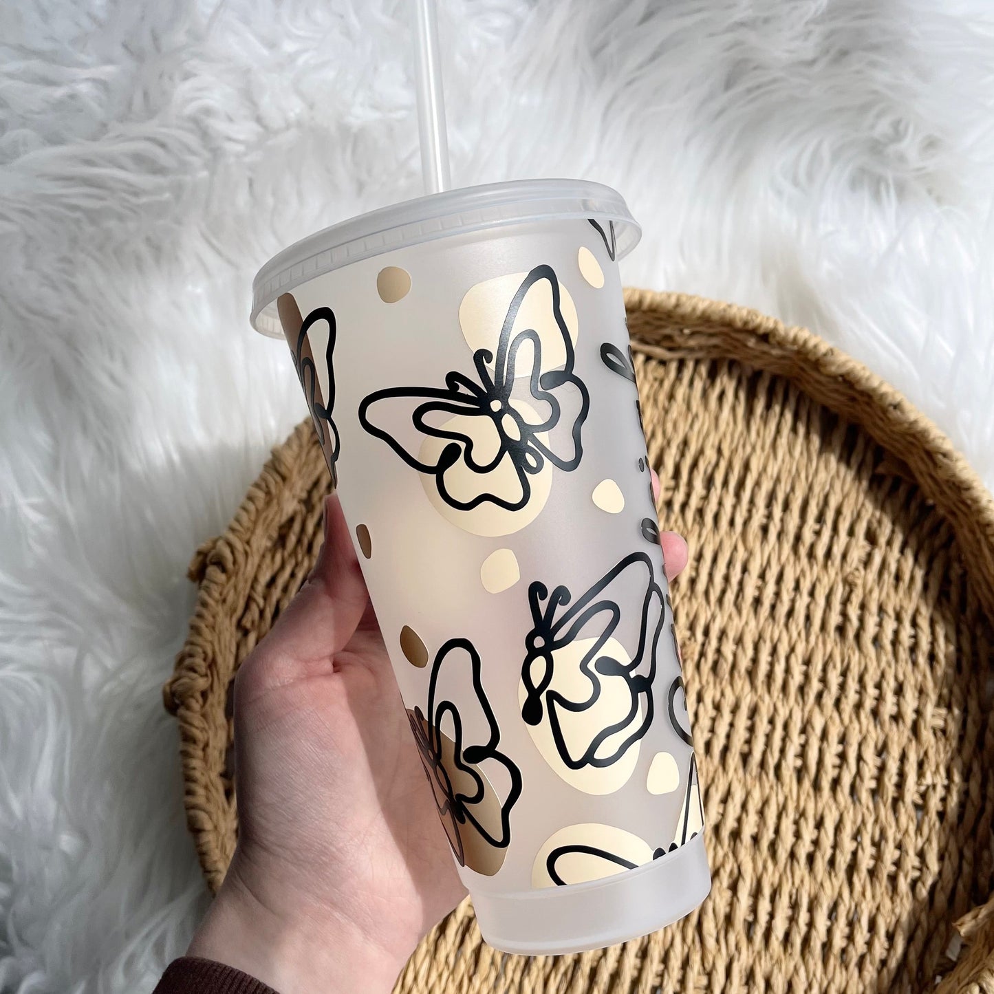 Butterfly line art - 24oz cold cup