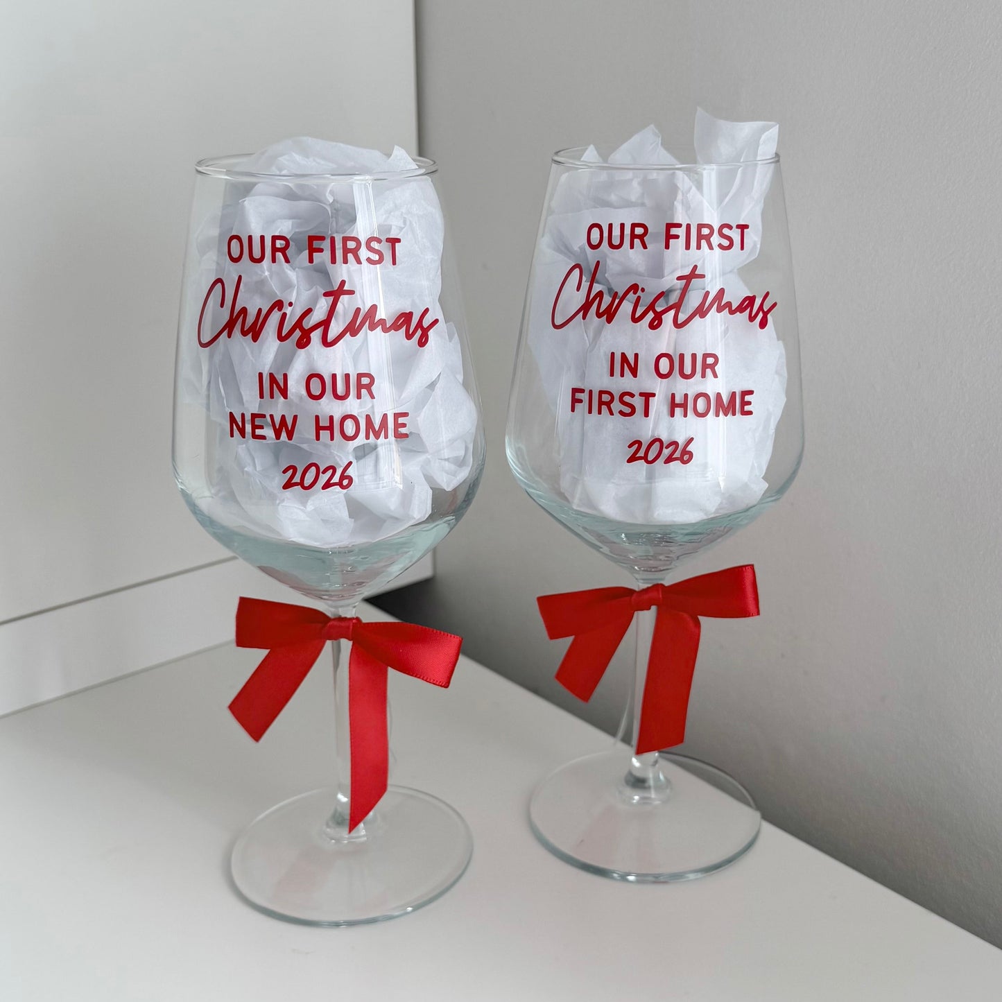 Our first Christmas in our… Wine glass