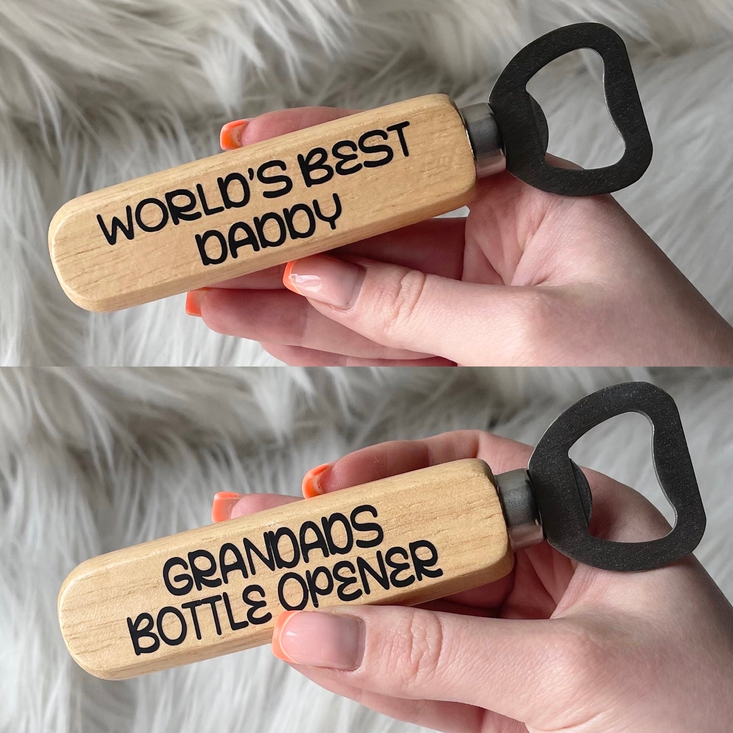 Wooden bottle opener