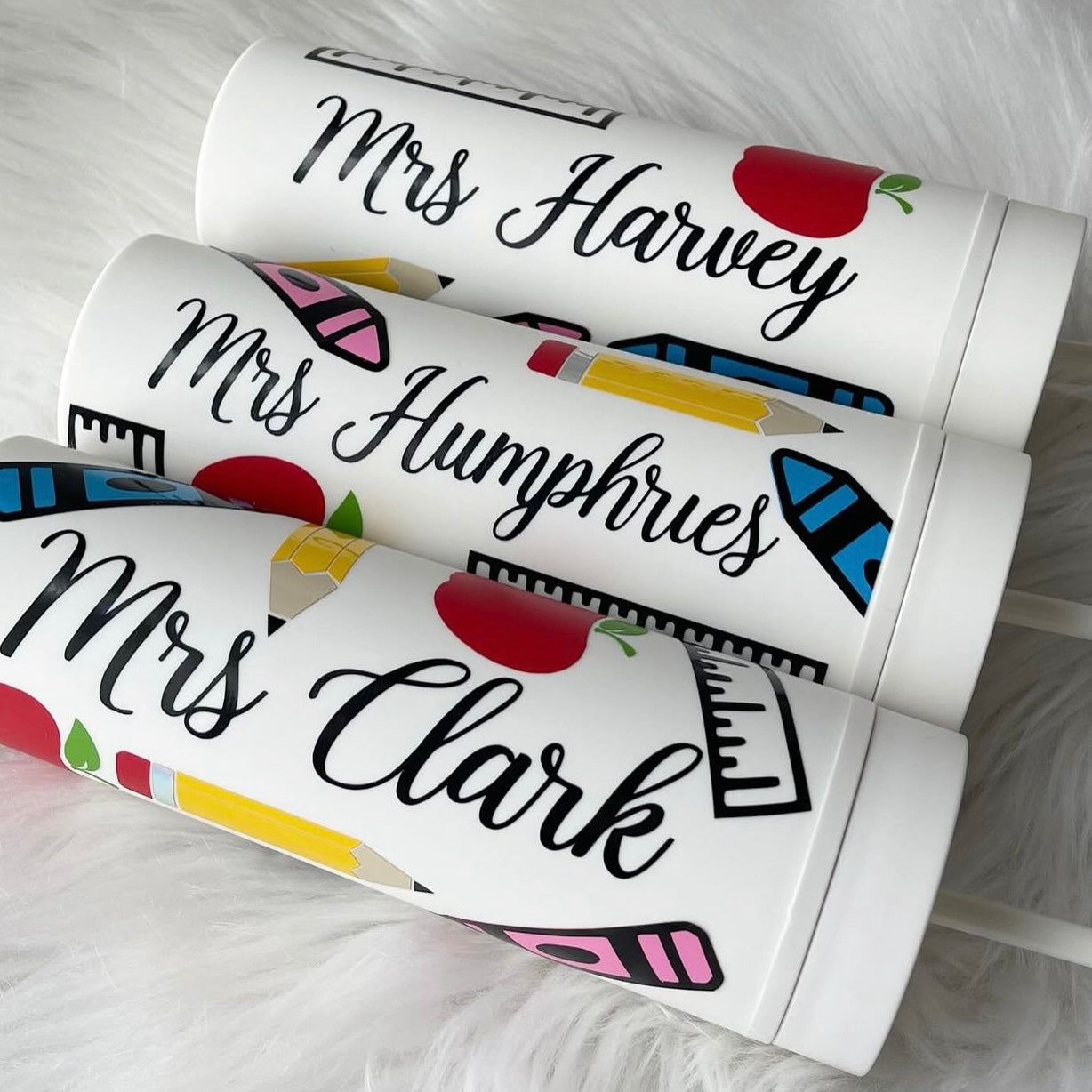 School theme skinny tumblers