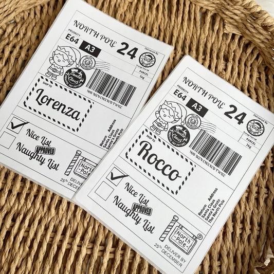 X10 nice list postage labels