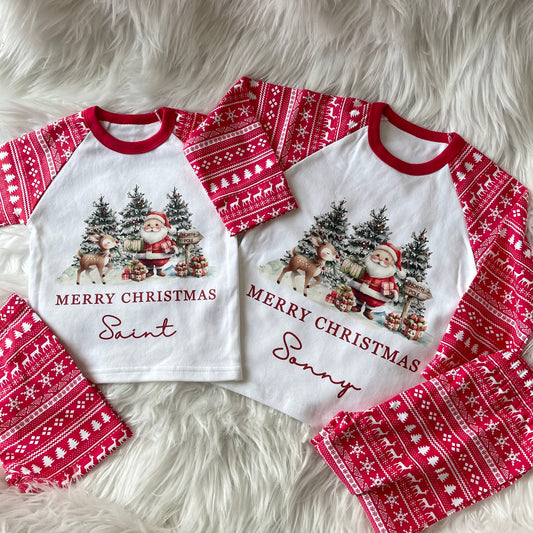 Christmas woodland pyjamas (matching adults available )
