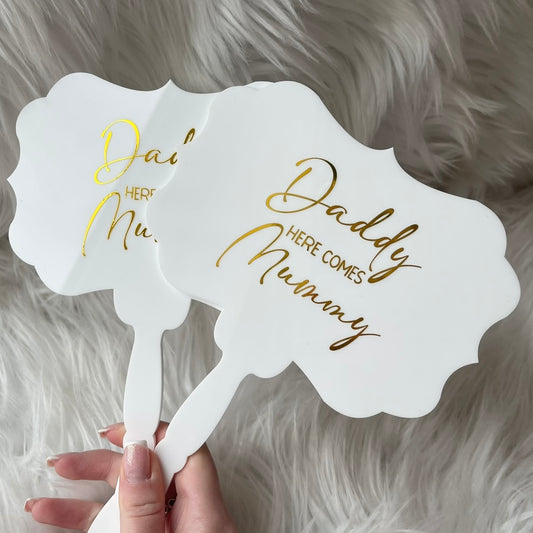 White Acrylic wedding paddle