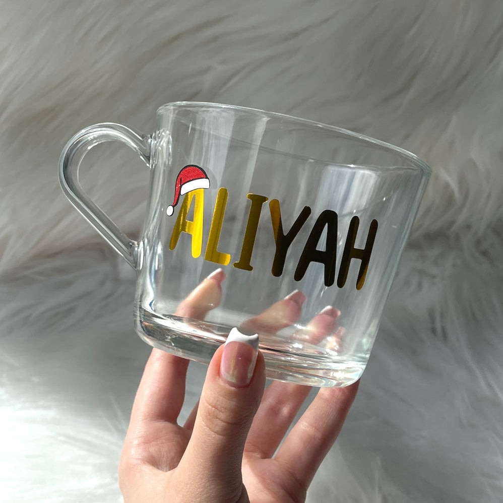 Christmas hat name mug