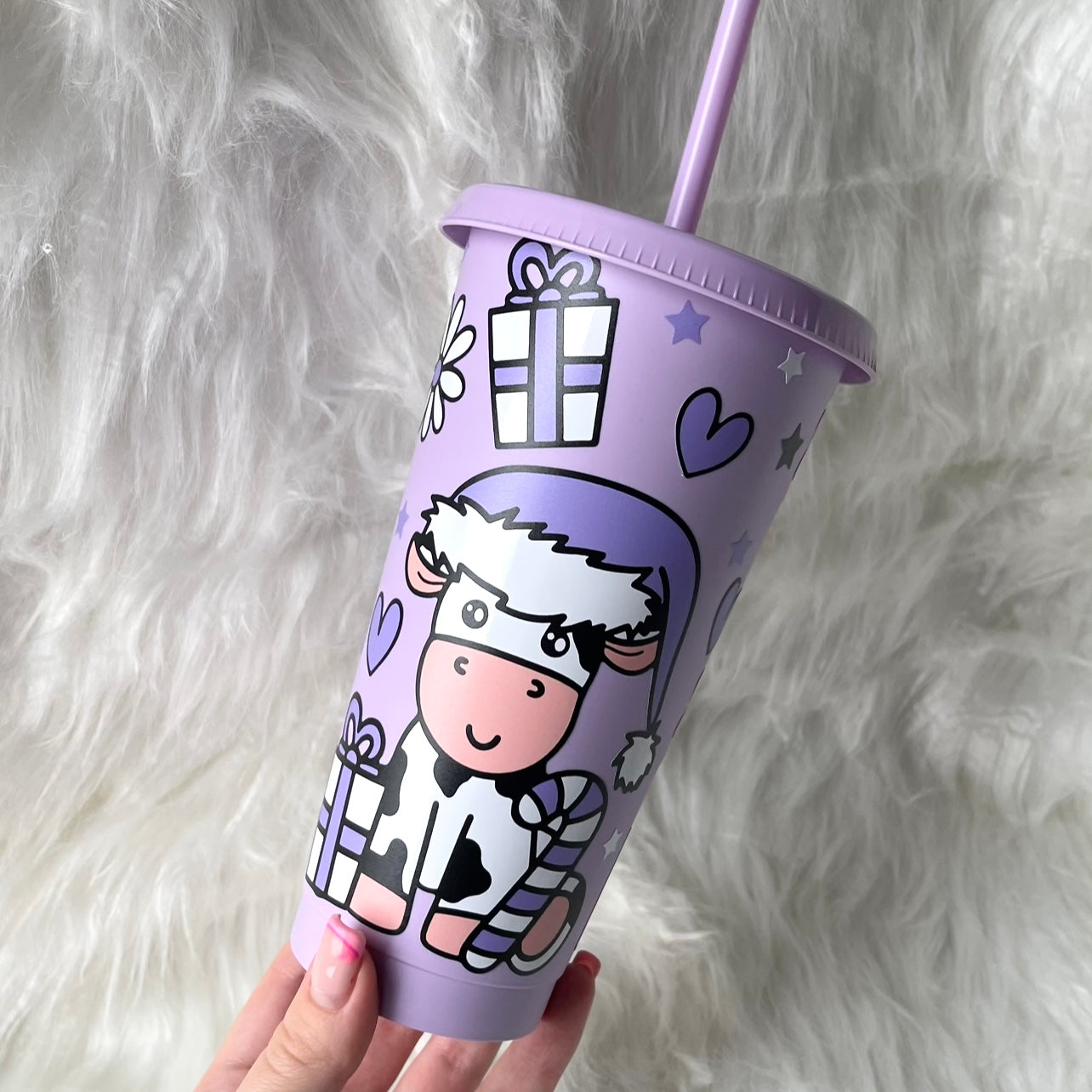 Christmas cow cold cup