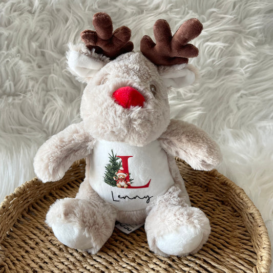 Christmas initial - Reindeer Teddy