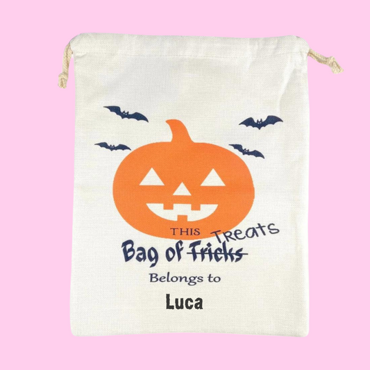 Pumpkin drawstring sack