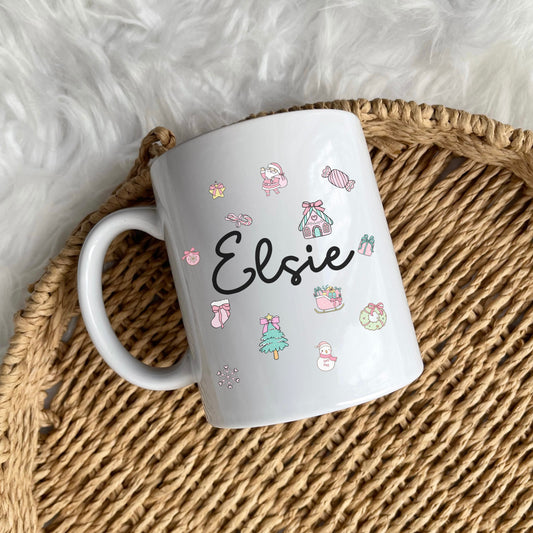 Pretty & pink Christmas Mug