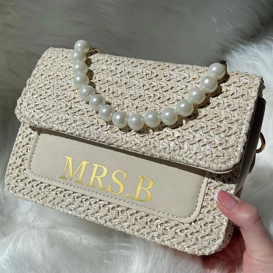 Faux Pearl handle bag