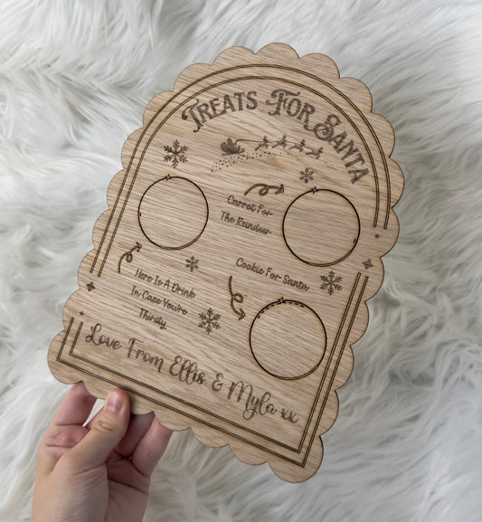 Treats for Santa - engraved oak vaneer