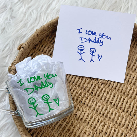 Handwritten message - glass mug