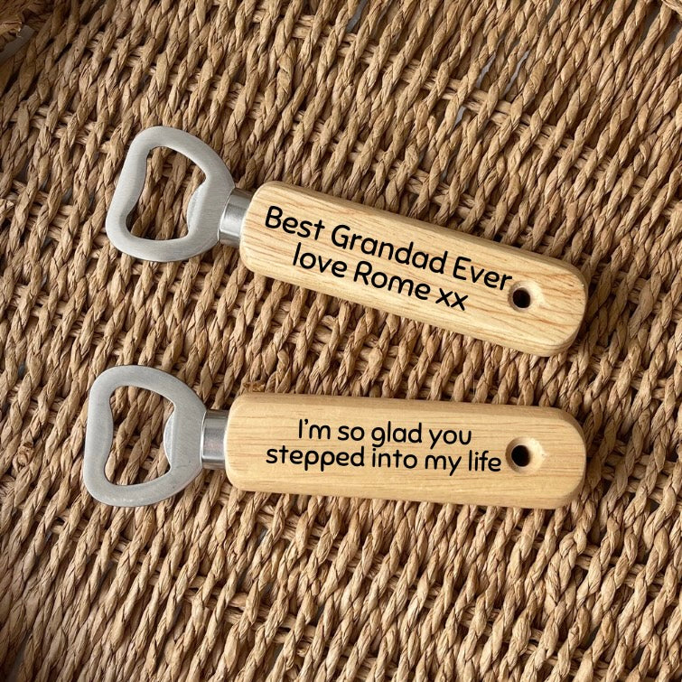 Wooden bottle opener