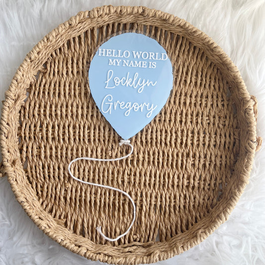 Name announcement acrylic balloon