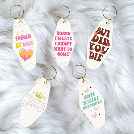 Motel keyrings