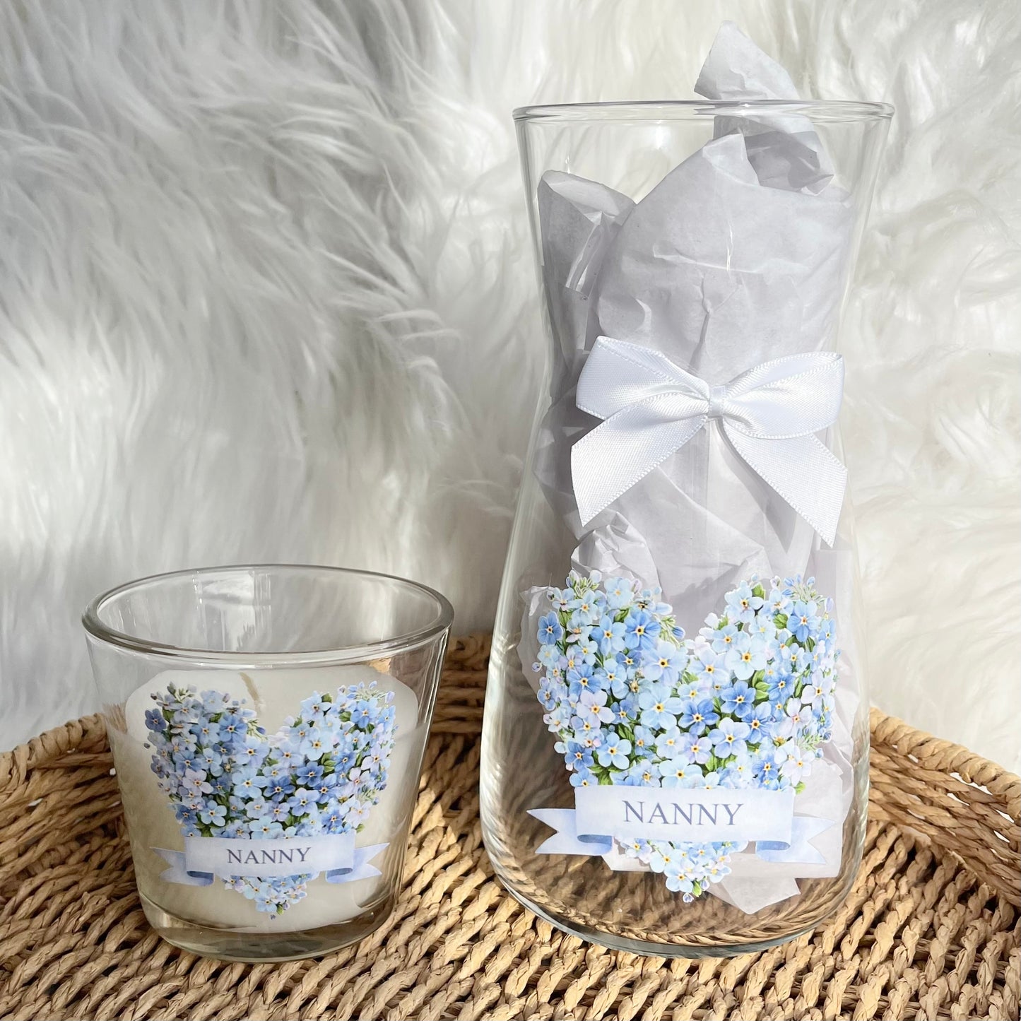 Forget me not flowers - Vase / Candle set