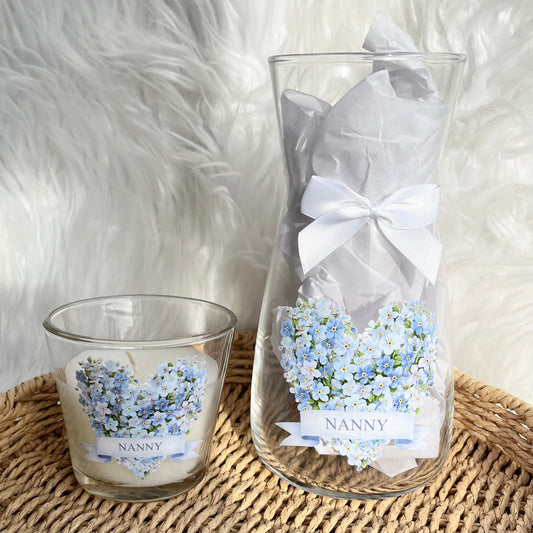 Forget me not flowers - Vase / Candle set