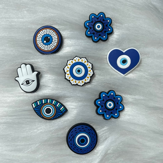 Evil eye croc charms x4 mystery pack