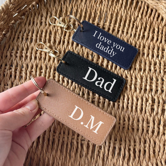 Faux leather keyring