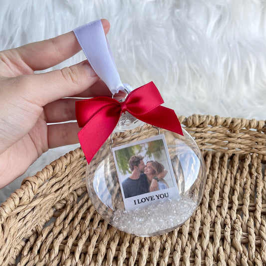 Polaroid filled bauble