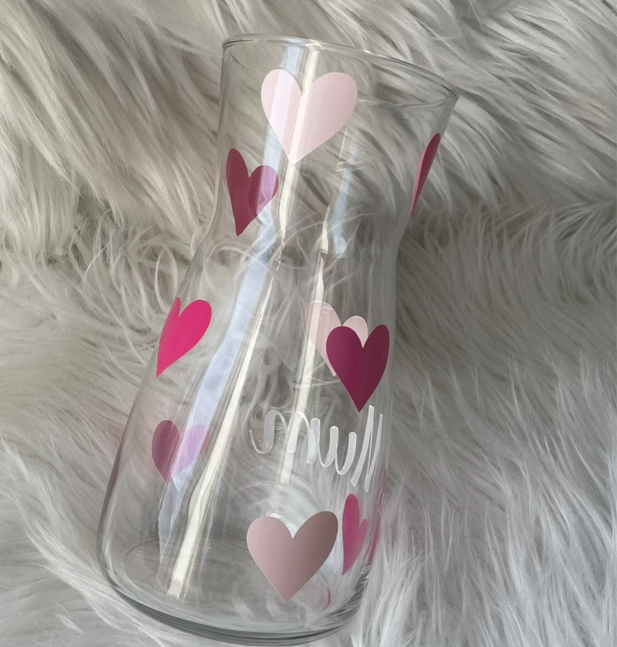 Tri colour heart vase