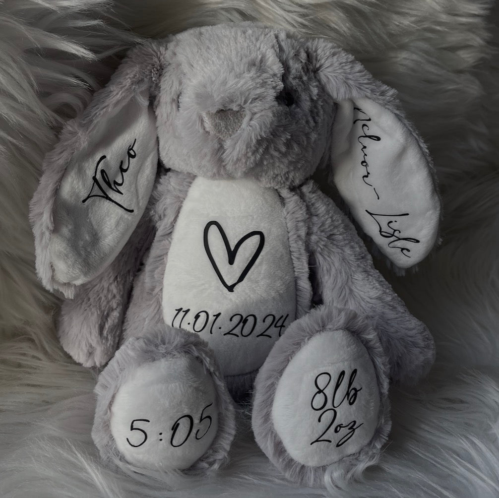 Personalised Birth information Bunny